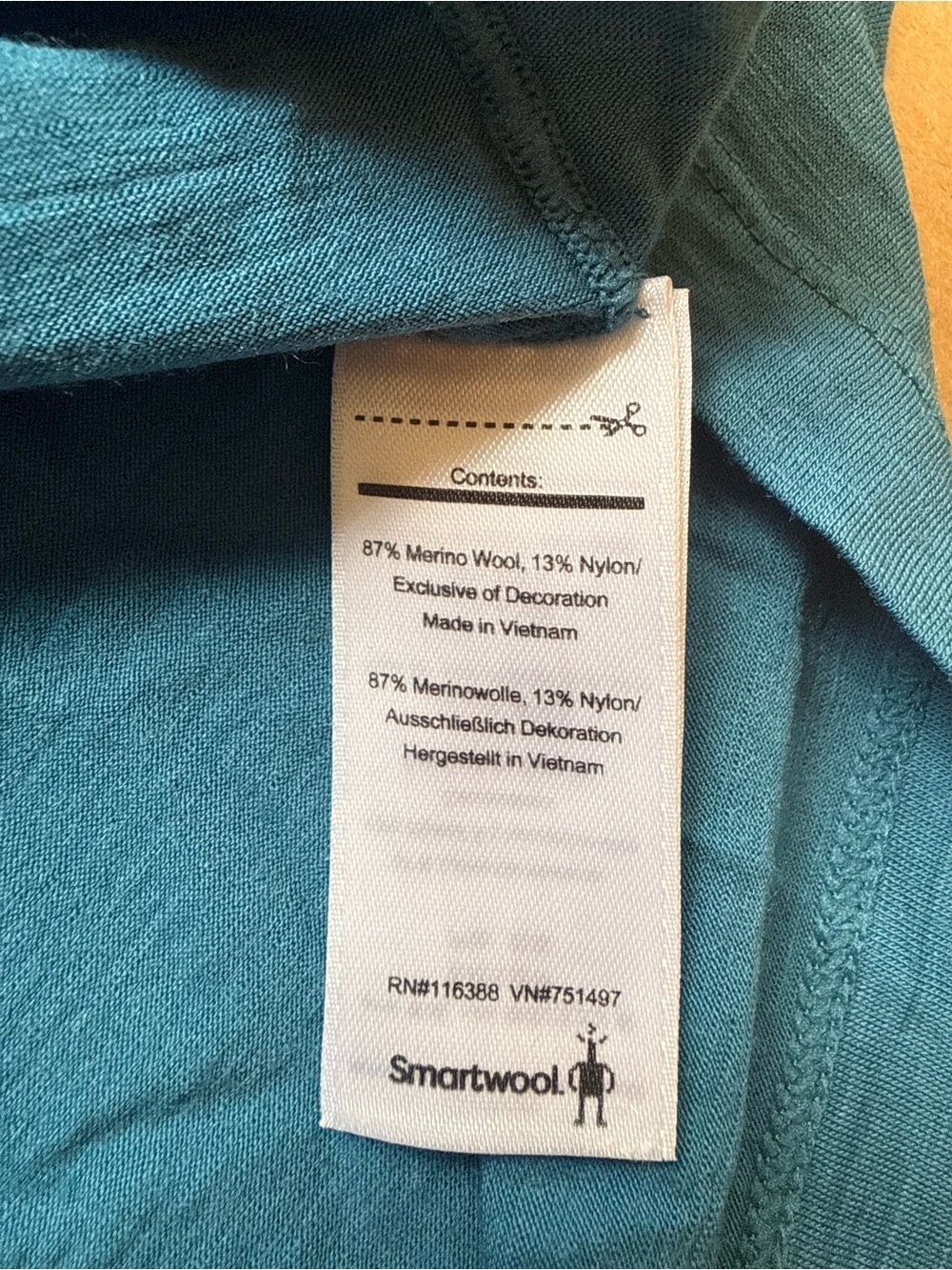 Smartwool Merino 150 Long Sleeve Tee in Teal Blue - Picture 6 of 6